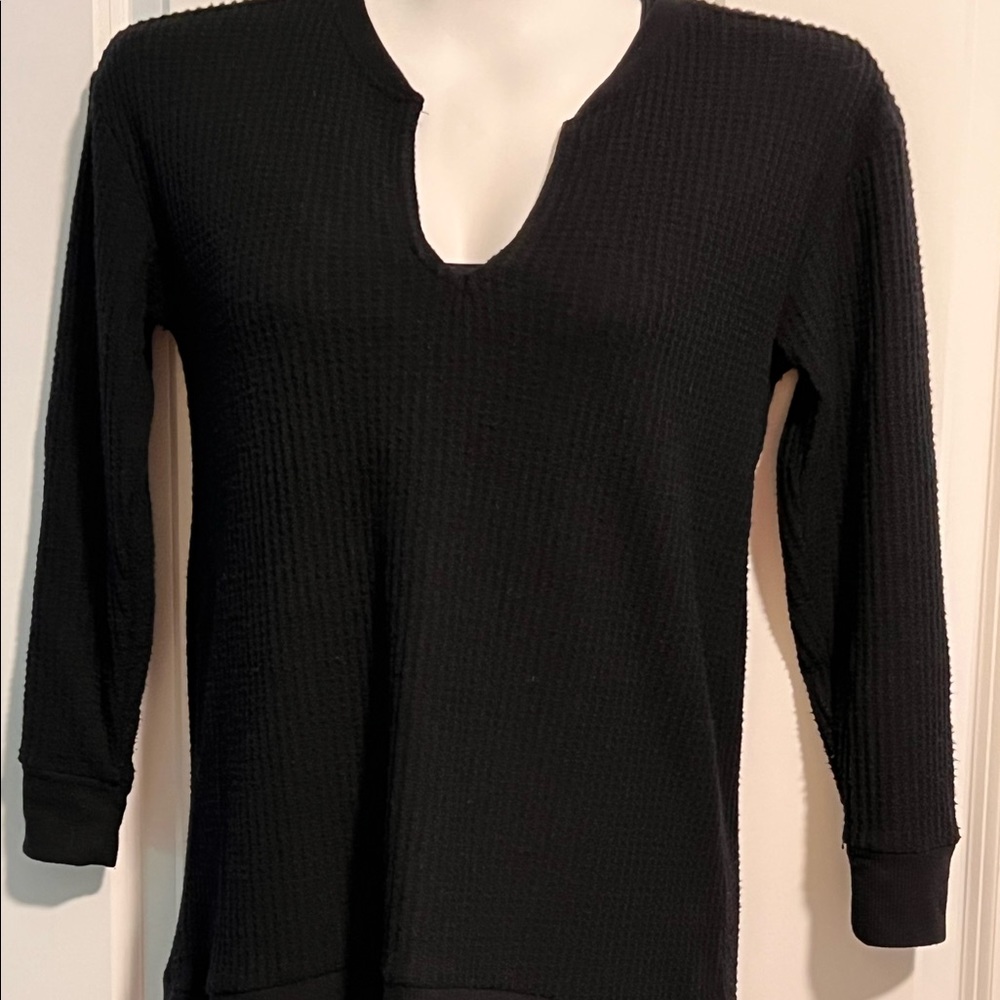 Loft Petites Textured Split Neck Pullover Sweater… - image 1